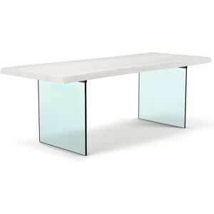 Urbia Brooks 92in Glass Base Dining Table White NoSize