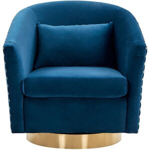 Safavieh Couture Clara Quilted Swivel Tub Chair Navy NoSize