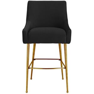 TOV Furniture Beatrix Pleated Black Velvet Counter Stool Black NoSize