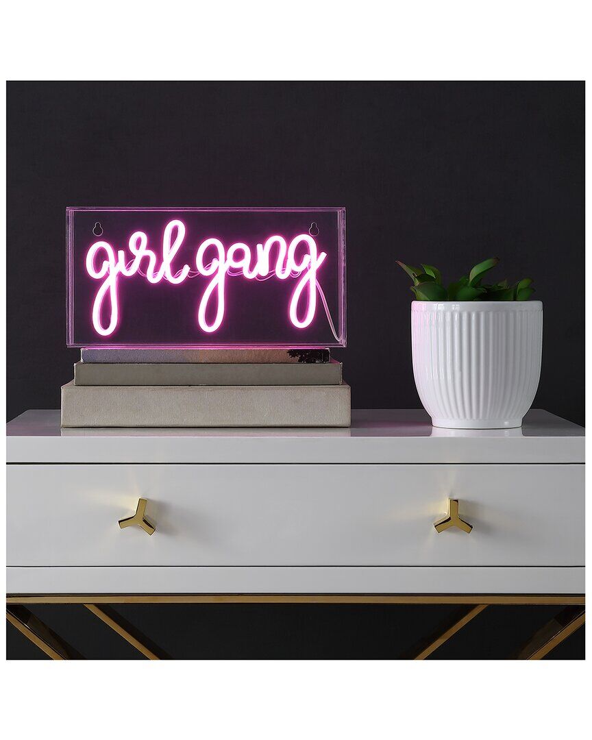 JONATHAN Y Girl Gang Glam Acrylic Box USB Operated LED Neon Light Pink NoSize