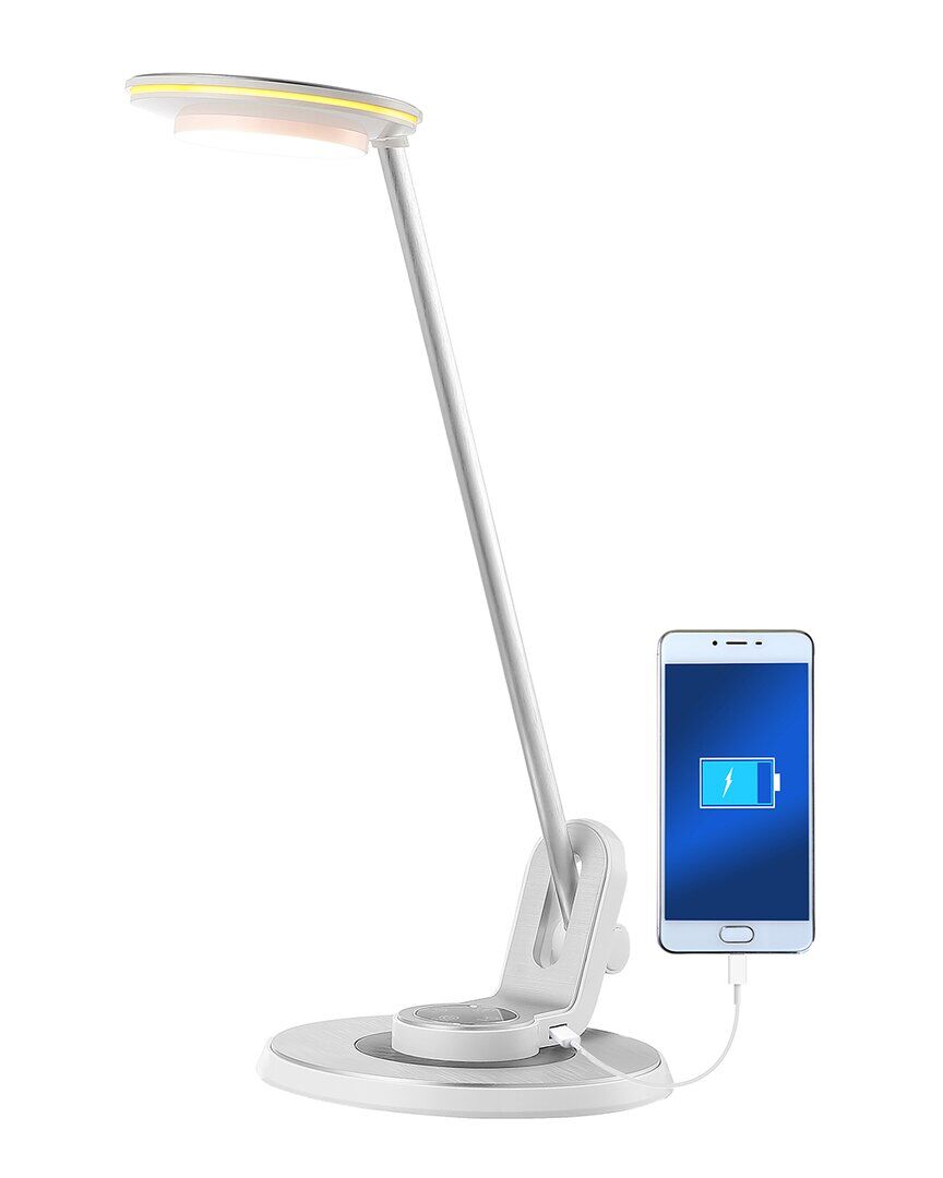 JONATHAN Y Dixon Contemporary Adjustable Dimmable USB Charging LED Desk Lamp Silver NoSize