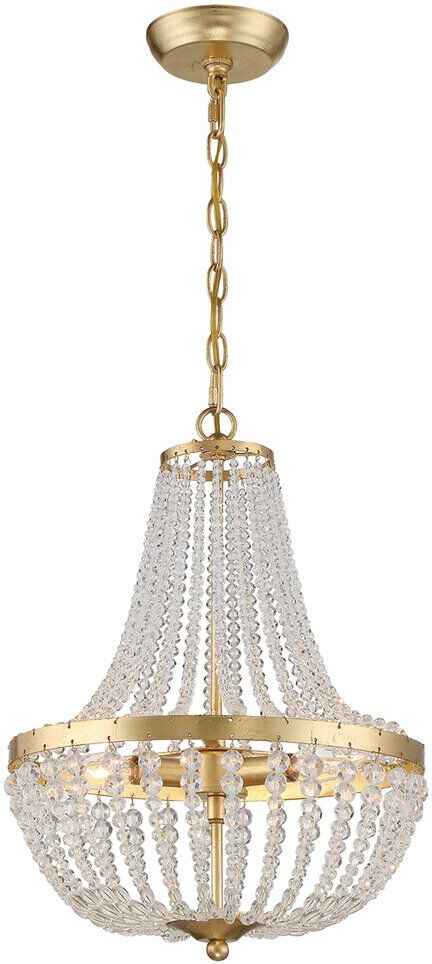 Crystorama Rylee 3 Light Antique Gold Chandelier Gold NoSize