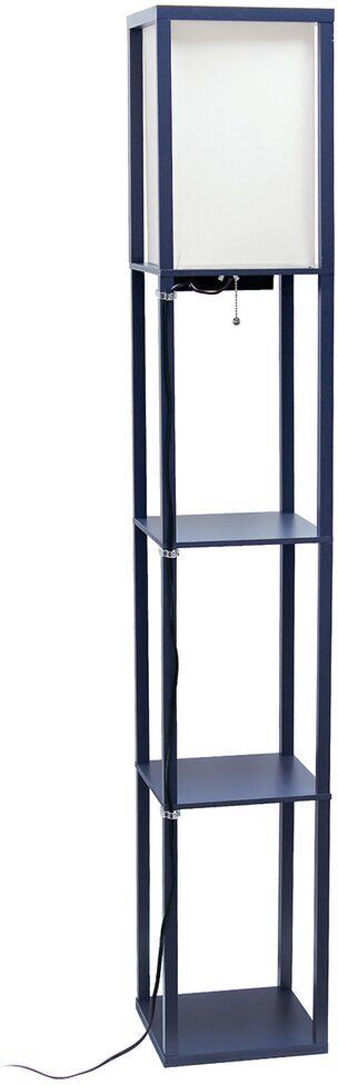 Lalia Home Floor Lamp Etagere Organizer Storage Shelf With 2 USB Charging Ports Navy NoSize