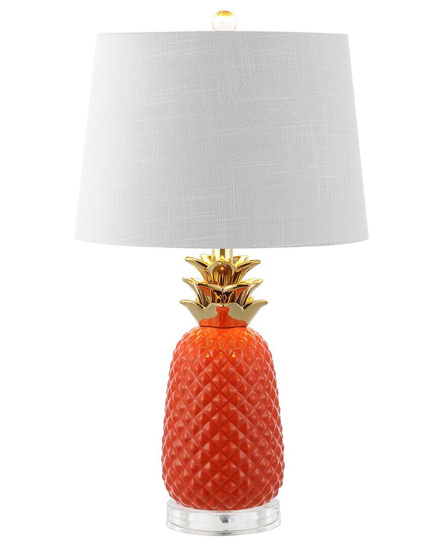 JONATHAN Y Pineapple 23in Classic Vintage Ceramic LED Table Lamp Orange NoSize