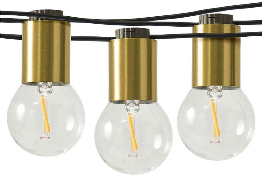 BRIGHTECH Glow 26' 12 Bulb LED Globe String Lights Brass NoSize