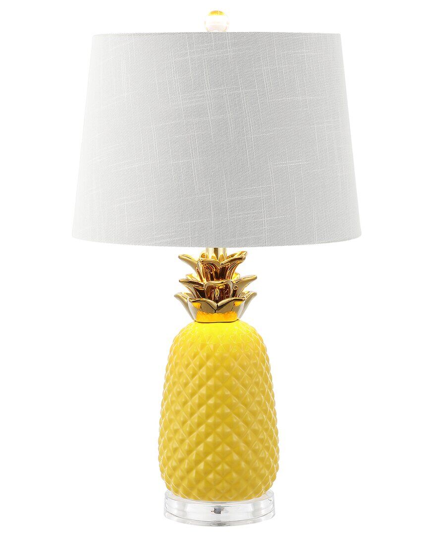 JONATHAN Y Pineapple 23in Classic Vintage Ceramic LED Table Lamp Yellow NoSize