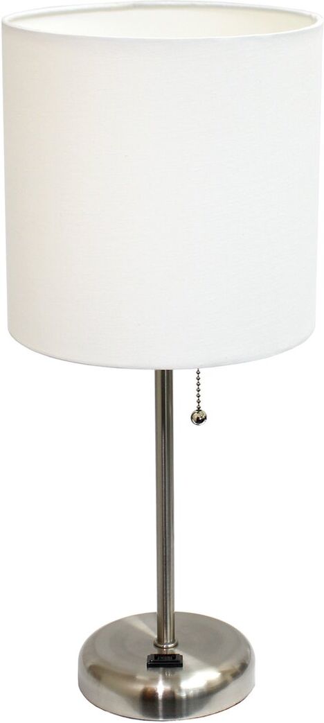 Lalia Home Stick Lamp With Charging Outlet And Fabric Shade Brown NoSize