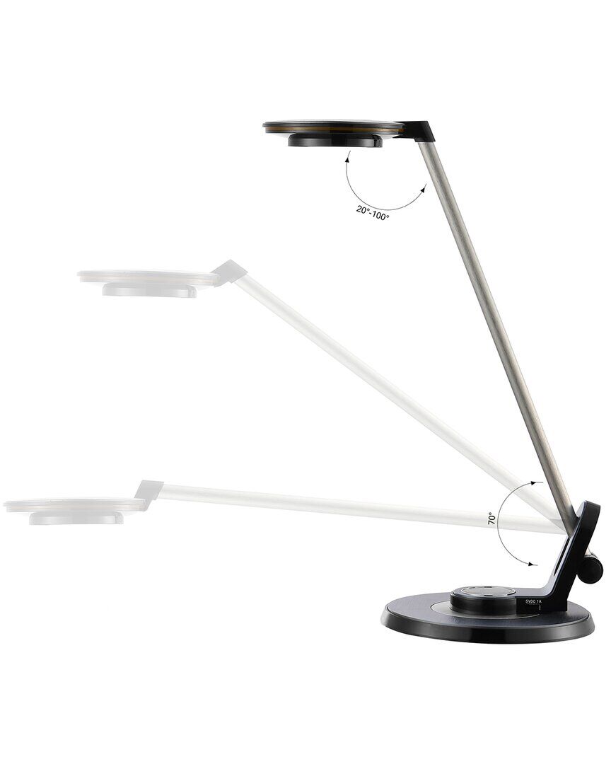 JONATHAN Y Dixon Contemporary Adjustable Dimmable USB Charging LED Desk Lamp Black NoSize