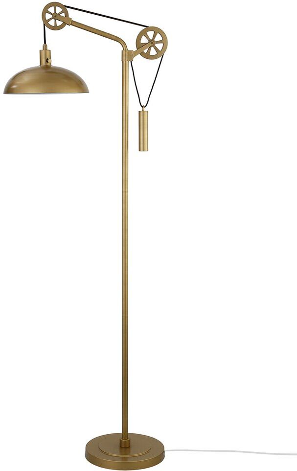 Abraham + Ivy Neo Aged Brass Floor Lamp With Spoke Wheel Pulley System Gold NoSize