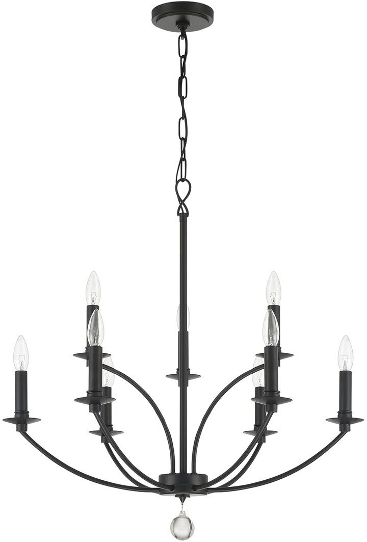 Crystorama Mila 9-Light Black Chandelier Black NoSize