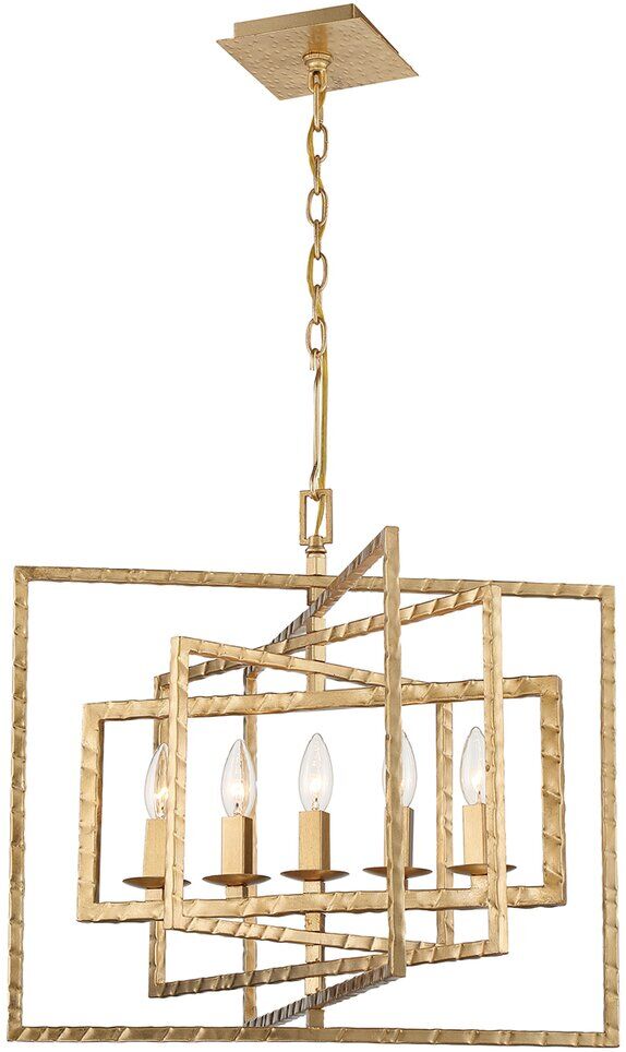 Crystorama Capri 5 Light Antique Gold Chandelier Gold NoSize