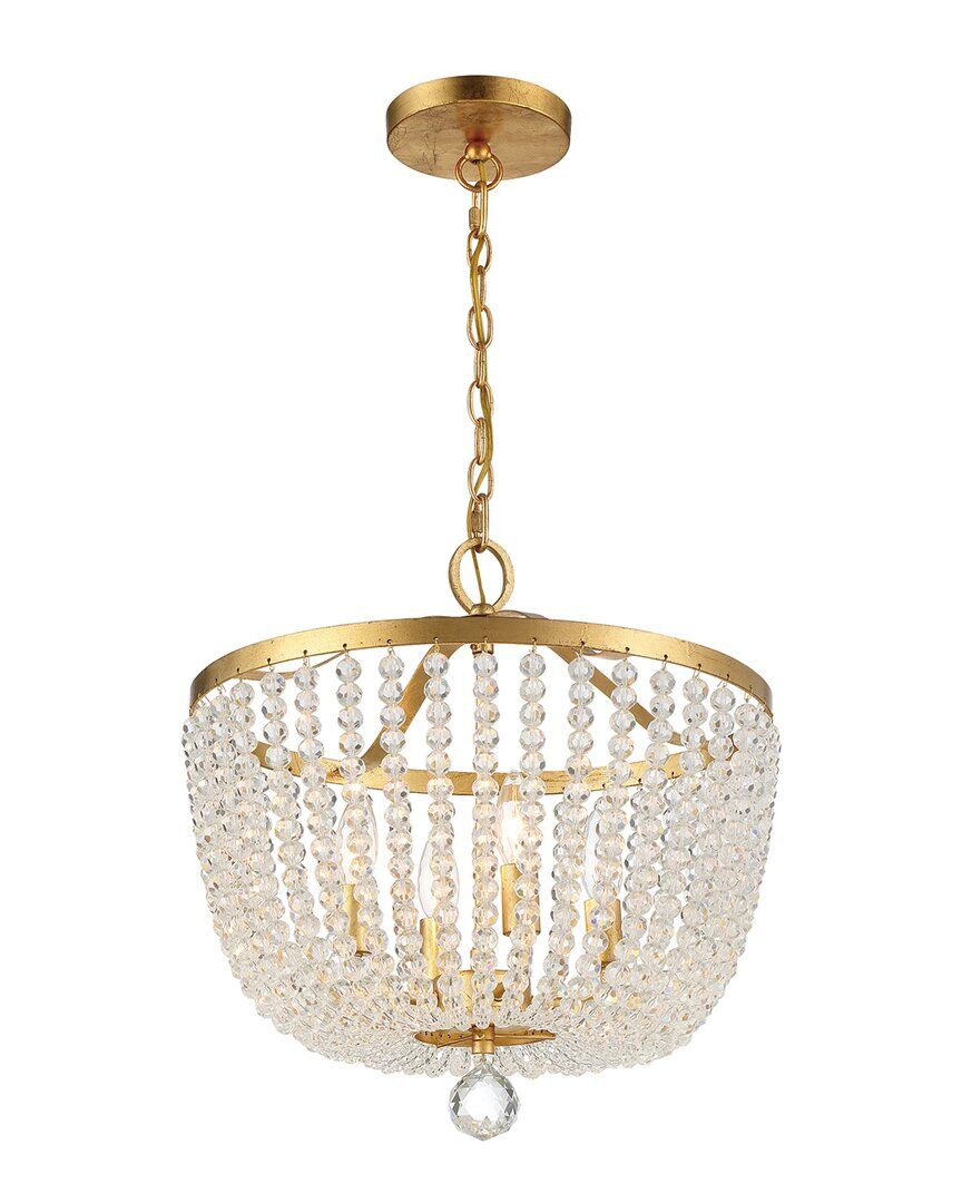 Crystorama Rylee 4 Light Antique Gold Chandelier Gold NoSize