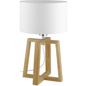 EGLO Chietino 1 Light Table Lamp with Wood Base & White Fabric Shade NoColor ns