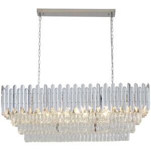 Bethel International 14-Light Stainless Steel Chandelier with Crystal NoColor NoSize