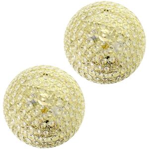 Lalia Home Crystal Glam 2 Light Ceiling Flush Mount 2pk Gold NoSize