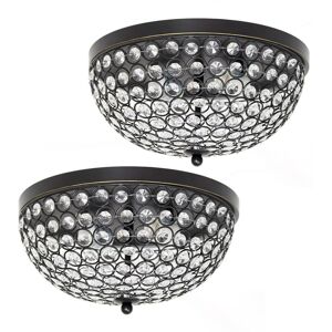 Lalia Home Crystal Glam 2 Light Ceiling Flush Mount 2pk Bronze NoSize