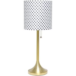 Lalia Home Gold Tapered Table Lamp With Polka Dot Fabric Drum Shade Gold NoSize