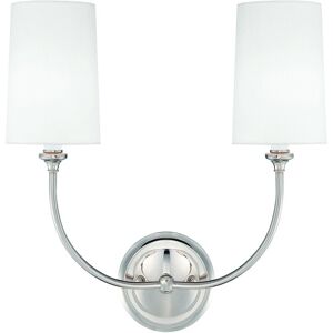 Crystorama Libby Langdon For Crystorama Sylvan 2-Light Polished Nickel Sconce Metallic NoSize