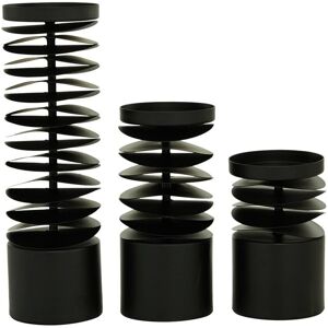 Peyton Lane Set of 3 Black Metal Contemporary Candle Holder NoColor NoSize