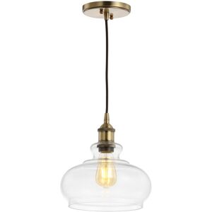 JONATHAN Y Wyatt 9.5in Adjustable Drop Pharmacy Metal Glass LED Pendant NoColor NoSize