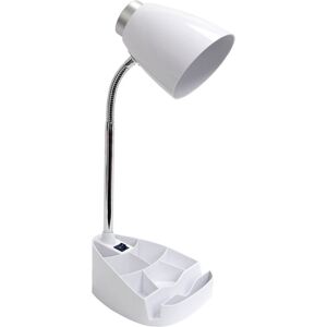 Lalia Home Gooseneck Organizer Desk Lamp With Ipad Tablet Stand Book Holder White NoSize