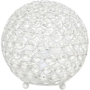 Lalia Home Elipse 8in Crystal Ball Sequin Table Lamp White ns