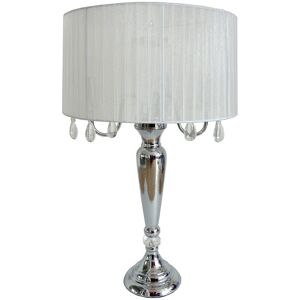 Lalia Home Trendy Romantic Sheer Shade Table Lamp With Hanging Crystals Silver NoSize