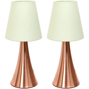 Lalia Home Valencia 2pk Mini Touch Table Lamp Set With Fabric Shades Rose NoSize