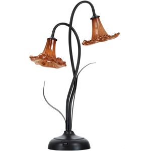 Dale Tiffany Orange Trumpet 2-Light LED Hand Blown Art Glass Accent Lamp Peach NoSize