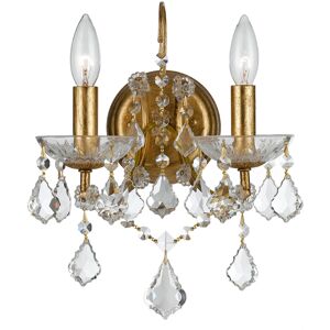 Crystorama Filmore 2-Light Antique Gold Crystal Sconce NoColor NoSize