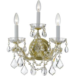 Crystorama Maria Theresa 3-Light Hand Cut Crystal Gold Sconce Gold NoSize