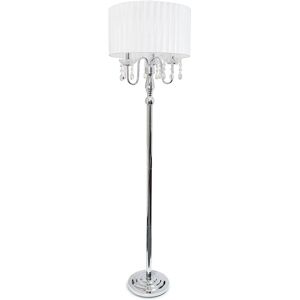 Lalia Home 62in Glamorous Cascading Crystal Floor Lamp NoColor NoSize