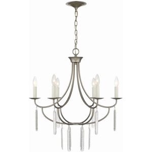 Lumanity Ella 6-Light Classic Candle Chandelier Silver NoSize