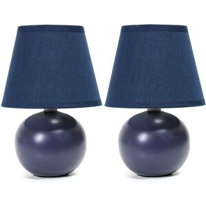 Lalia Home Mini Ceramic Globe Table Lamp 2pk Set Blue NoSize