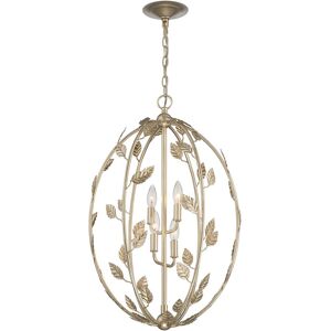 Lumanity Avon 4-Light Statement Oval Chandelier Silver NoSize