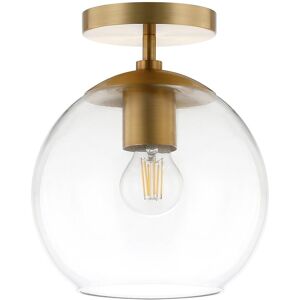 Abraham + Ivy Bartlett Brass Semi Flush Mount Ceiling Light With Clear Glass Gold NoSize