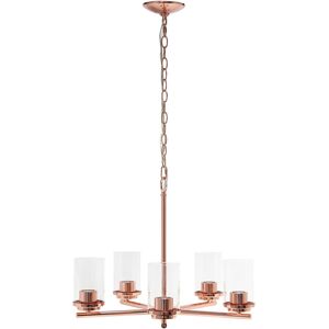 Lalia Home 5-Light 20.5in Classic Contemporary Clear Glass And Metal Hanging Pendant Chandelier Gold NoSize