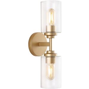 JONATHAN Y Giles 16in 2-Light Cylinder LED Sconce Gold NoSize