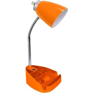 Lalia Home Gooseneck Organizer Desk Lamp With Ipad Tablet Stand Book Holder And USB Port Orange NoSize