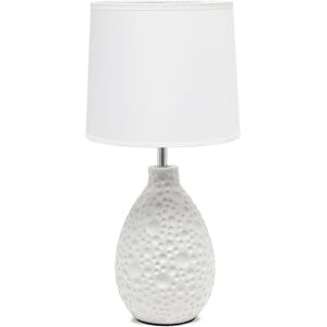 Lalia Home Textured Stucco Ceramic Oval Table Lamp White NoSize