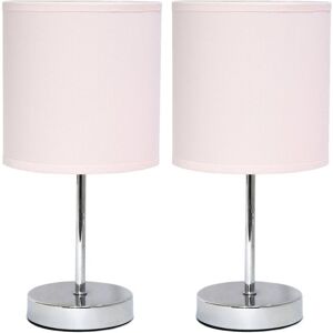 Lalia Home Chrome Mini Basic Table Lamp With Fabric Shade 2pk Set BLUSH NoSize