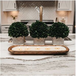 TLC Candle Co. Harvest 5-Wick Hand Carved Dough Bowl Decor Candle Natural NoSize