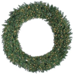 Sterling Tree Company 60-Inch Diameter Aspen Spruce Wreath With 600 Warm White Lights Green NoSize