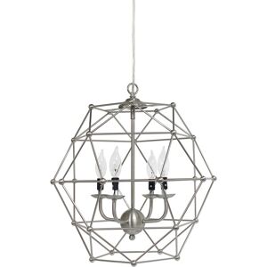 Lalia Home 4-Light Hexagon Industrial Rustic Pendant-Light Brown NoSize