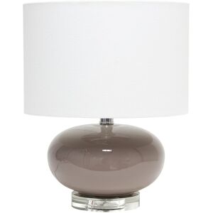Lalia Home 15.25in Modern Ovaloid Glass Bedside Table Lamp Grey NoSize