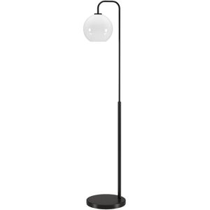 Abraham + Ivy Harrison Arc Floor Lamp with White Milk Glass Shade Black NoSize