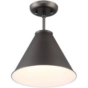 Lumanity Lincoln Tapered Metal 11in Dark Bronze Semi-Flush Mount Ceiling Light Bronze NoSize