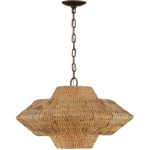 Lumanity Luca Single-Light Rattan 3-Tier Chandelier Bronze NoSize