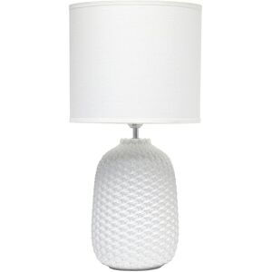 Lalia Home 20.4in Tall Traditional Ceramic Purled Texture Bedside Table Desk Lamp White NoSize