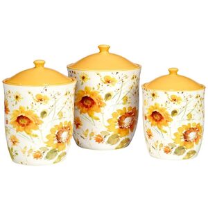 Certified International Sunflowers Forever 3pc Canister Set Multicolor NoSize